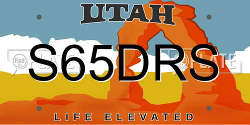 S65DRS Utah License Plate