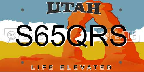 S65QRS Utah License Plate