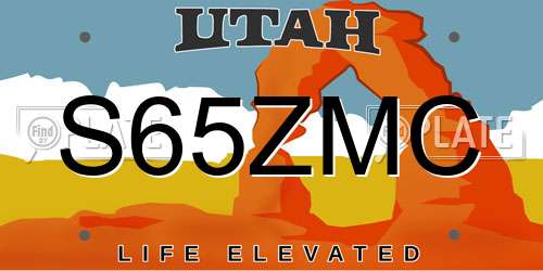 S65ZMC Utah License Plate