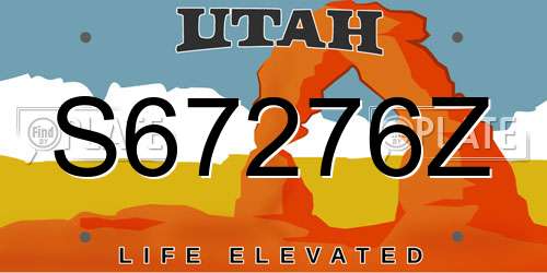 S67276Z Utah License Plate