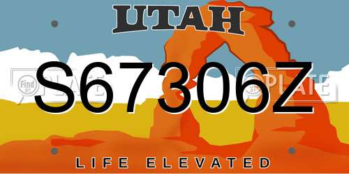 S67306Z Utah License Plate