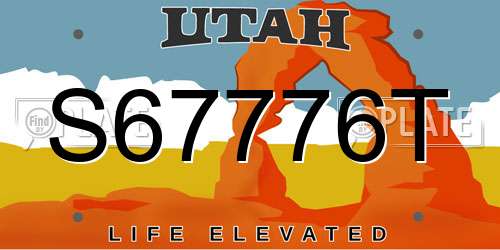 S67776T Utah License Plate