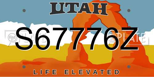 S67776Z Utah License Plate