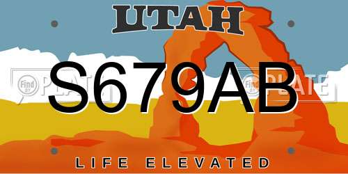S679AB Utah License Plate