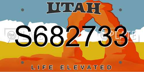 S682733 Utah License Plate