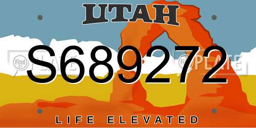 S689272 Utah License Plate