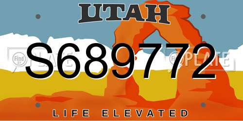 S689772 Utah License Plate