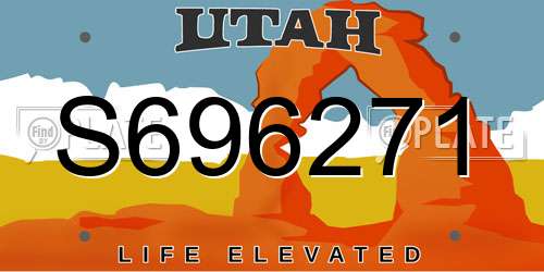 S696271 Utah License Plate