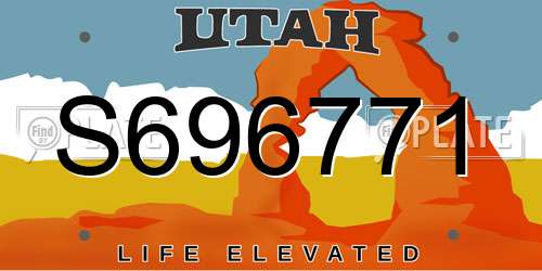 S696771 Utah License Plate