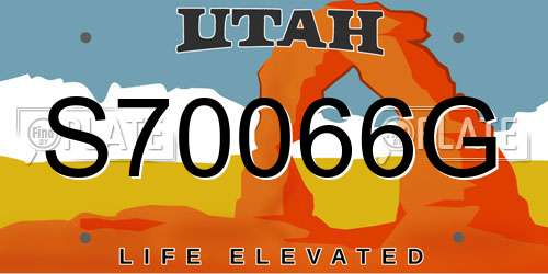 S70066G Utah License Plate