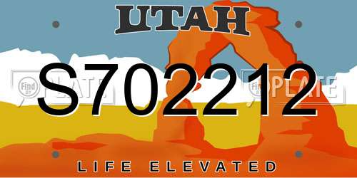 S702212 Utah License Plate