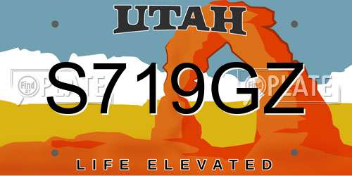 S719GZ Utah License Plate