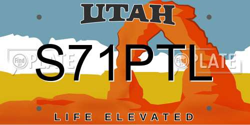 S71PTL Utah License Plate