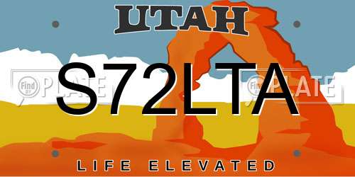 S72LTA Utah License Plate