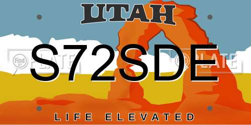 S72SDE Utah License Plate