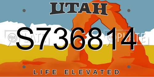 S736814 Utah License Plate
