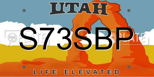 S73SBP Utah License Plate