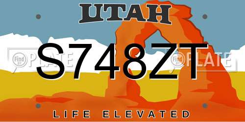 S748ZT Utah License Plate