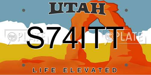 S74ITT Utah License Plate