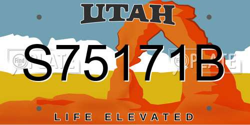 S75171B Utah License Plate