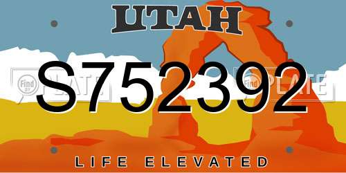 S752392 Utah License Plate