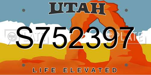 S752397 Utah License Plate