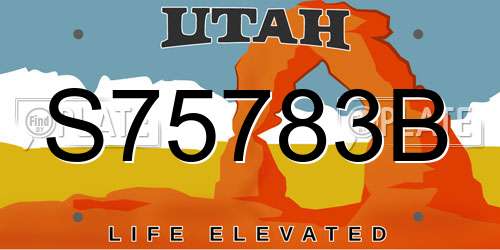 S75783B Utah License Plate