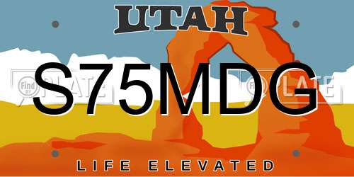 S75MDG Utah License Plate