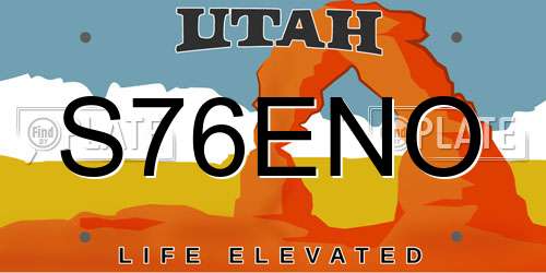 S76ENO Utah License Plate