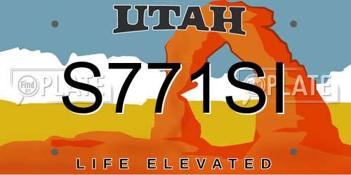 S771SI Utah License Plate
