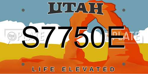 S7750E Utah License Plate