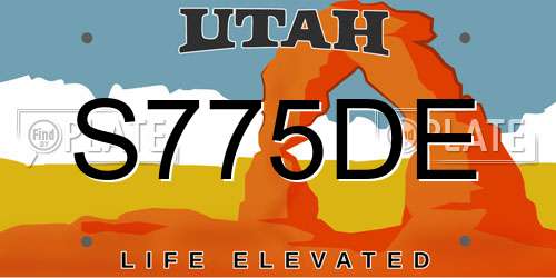 S775DE Utah License Plate