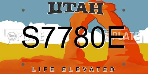 S7780E Utah License Plate