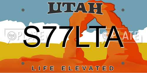 S77LTA Utah License Plate