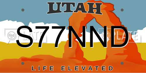 S77NND Utah License Plate