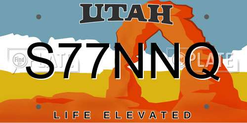 S77NNQ Utah License Plate