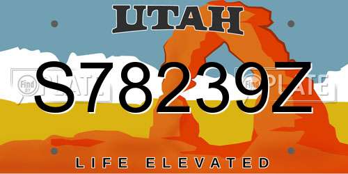 S78239Z Utah License Plate