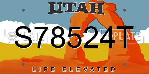 S78524T Utah License Plate