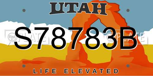 S78783B Utah License Plate