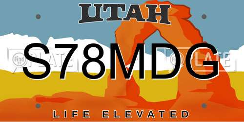 S78MDG Utah License Plate