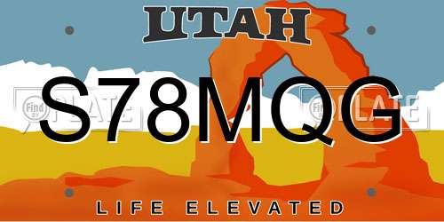 S78MQG Utah License Plate