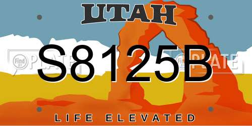 S8125B Utah License Plate