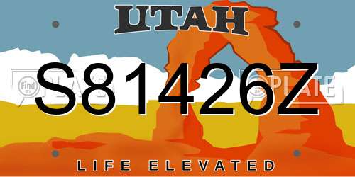 S81426Z Utah License Plate