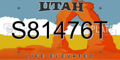 S81476T Utah License Plate