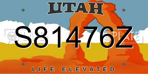 S81476Z Utah License Plate