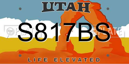 S817BS Utah License Plate