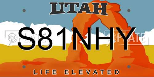 S81NHY Utah License Plate