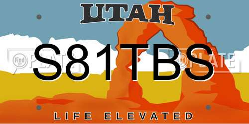 S81TBS Utah License Plate