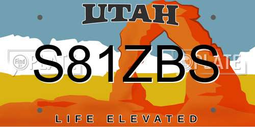 S81ZBS Utah License Plate