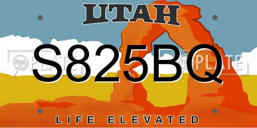 S825BQ Utah License Plate